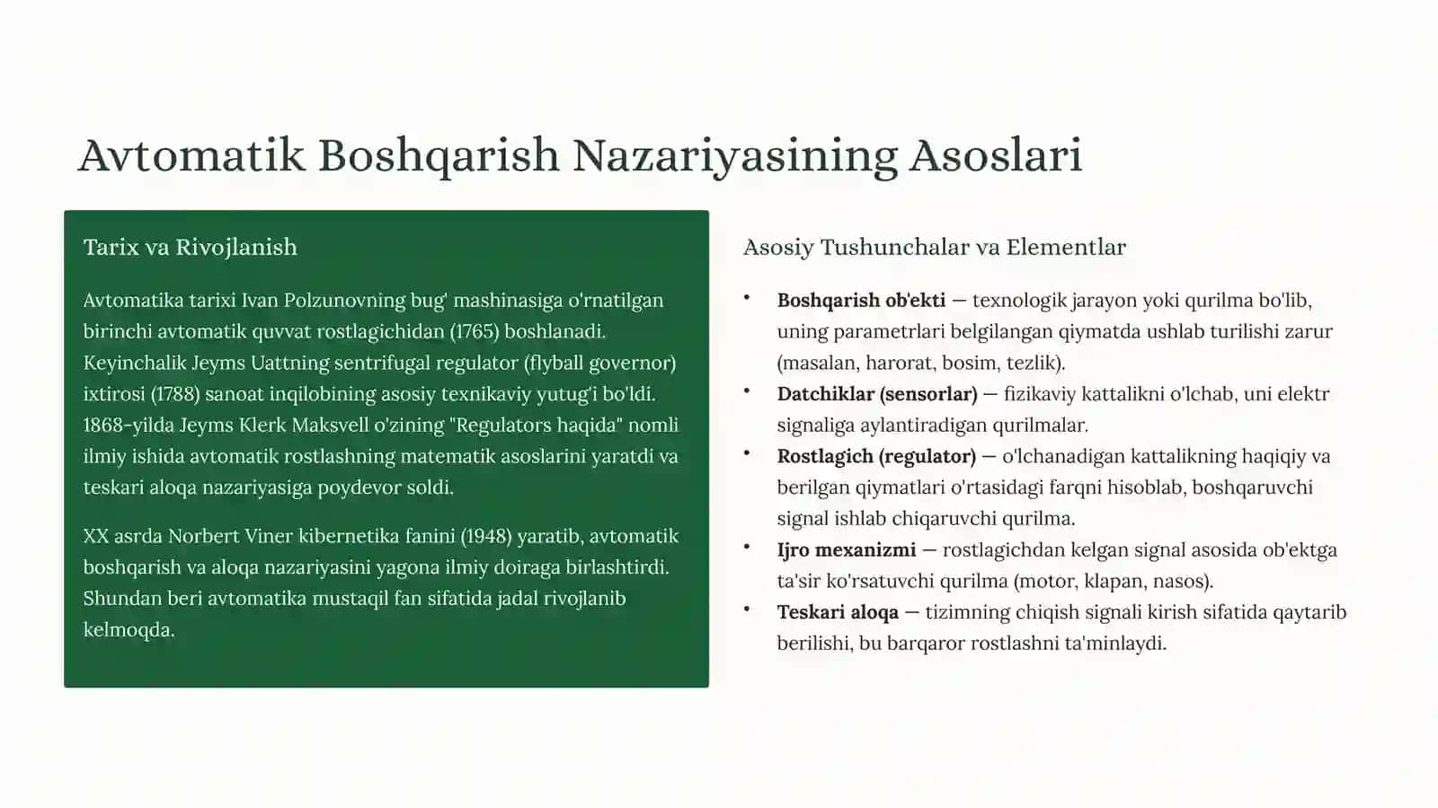 Avtomatik Boshqarish Sxemalari:NazariyadanAmaliyotgacha 3