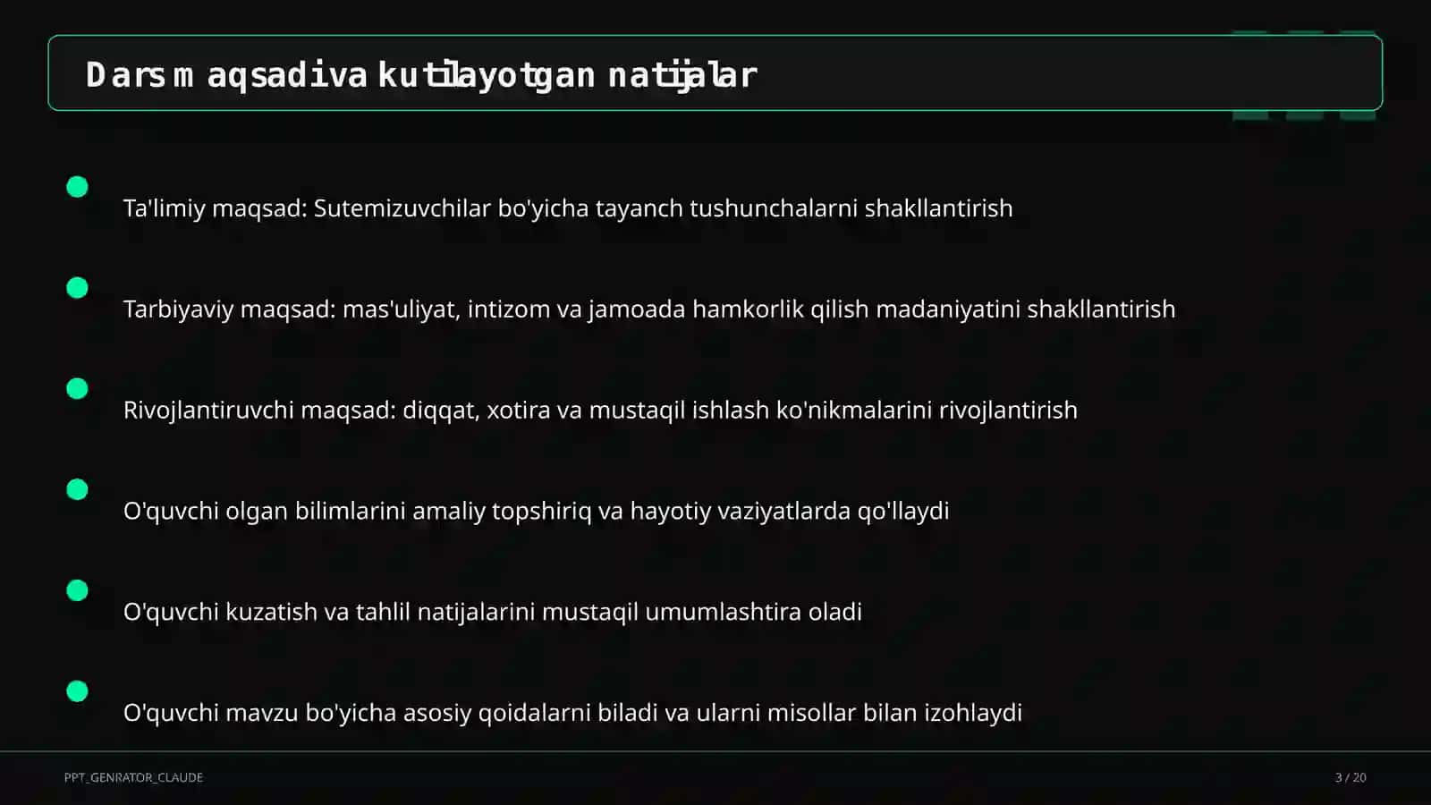 Biologiya (5–11) — ochiq dars uchun 3