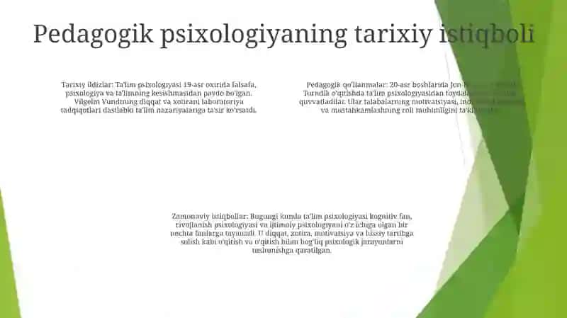 TaʼLim Psixologiyasi Tarbiya Psixologiyasi OʻQituvchi Psixologiyasi Pedagogika Psixologiyasi 3