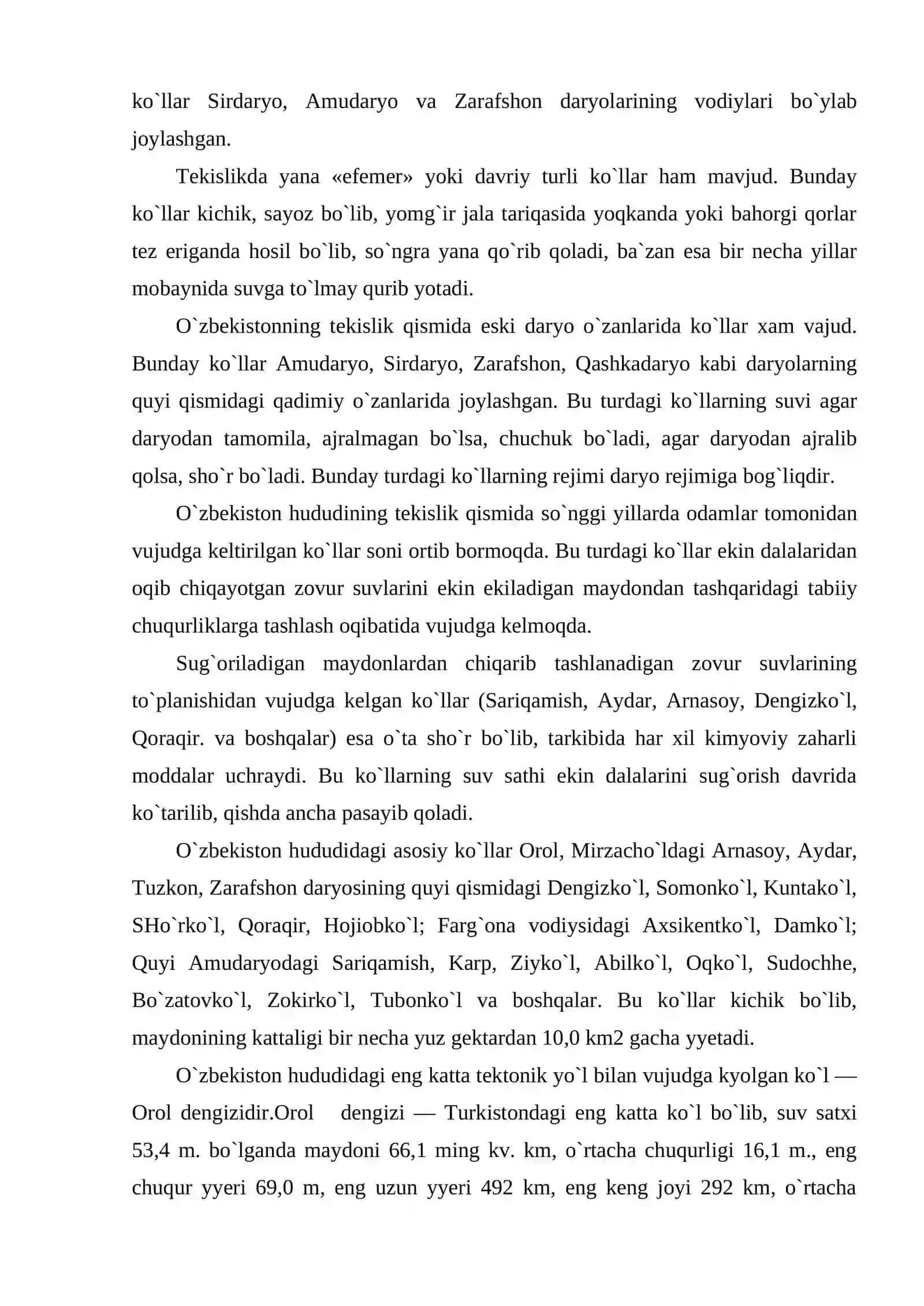 O`zbekiston ko`llari va suv omborlari 3