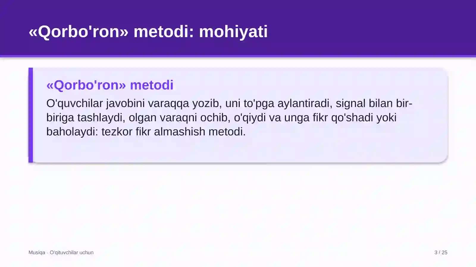 musiqa darslarida qorbo'ron metodidan foydalanish 9909 3