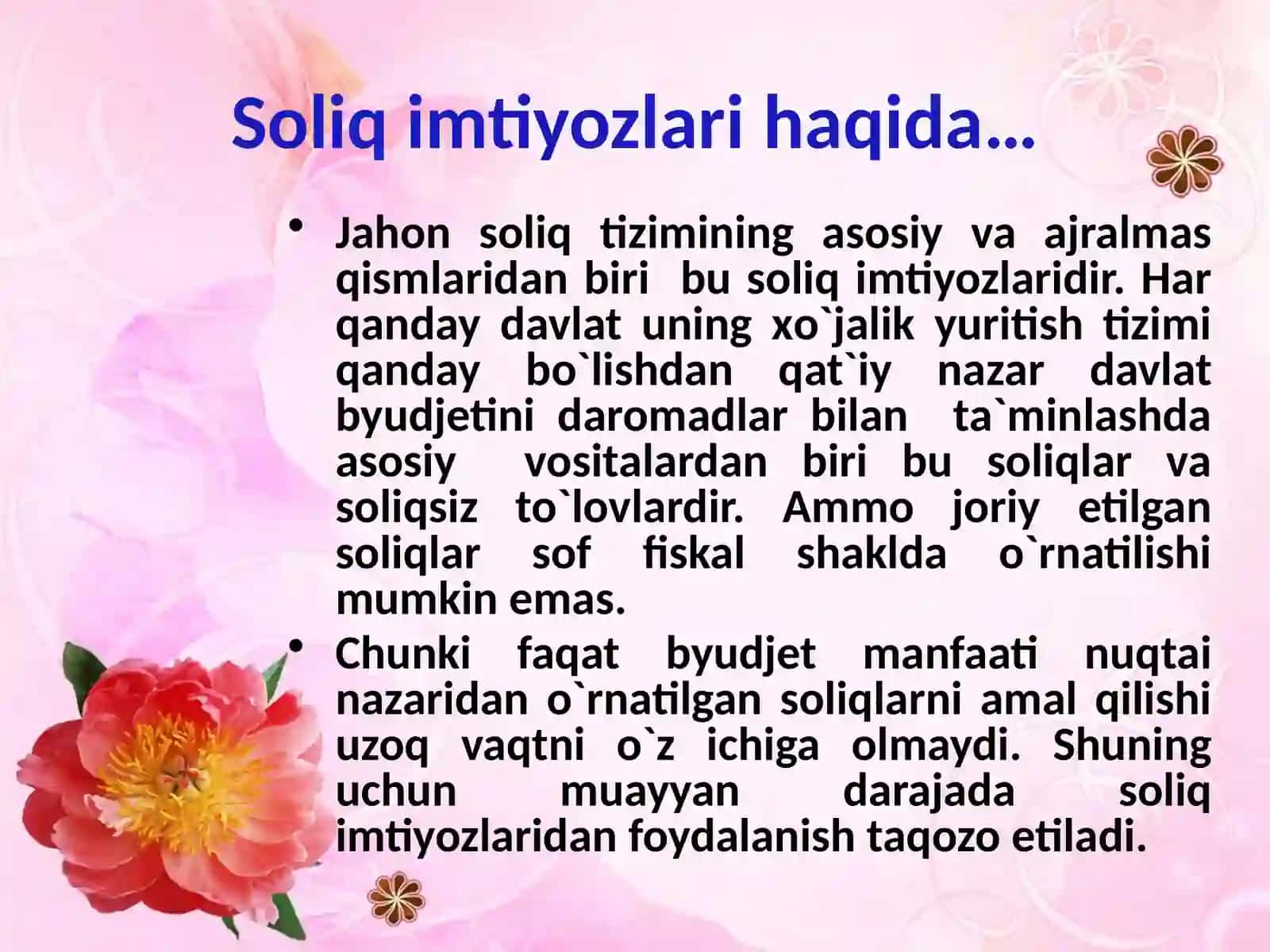 Soliq Imtiyozlari va 2017-stavkalari 3