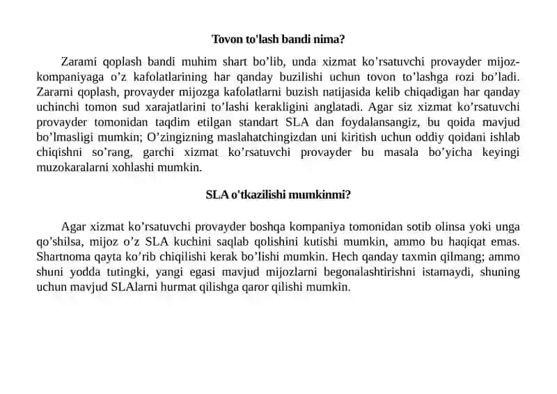 SLA (Service Level Agreement) 3