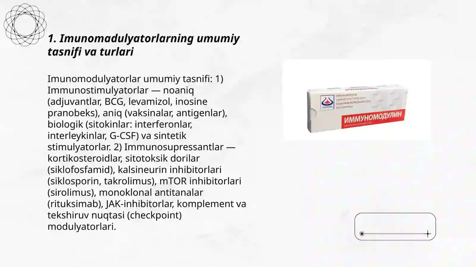 Imunomadulyatorlar klinik Farmokologiyasi 3