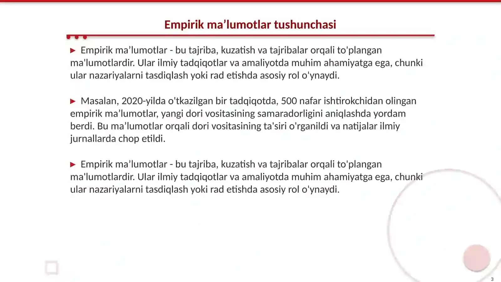 Empirik maʼlumotlar turlari 3