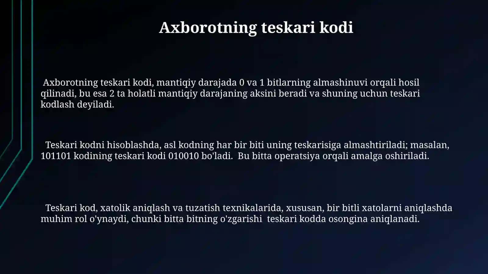 Teskari kodlar 3