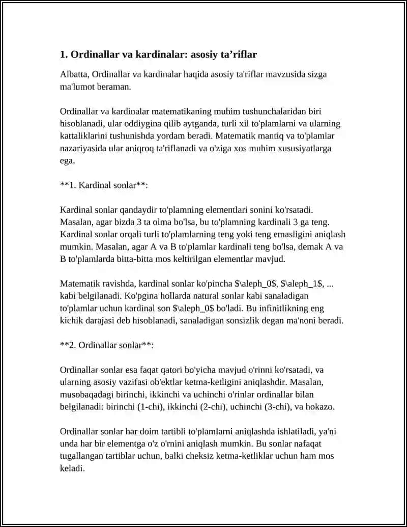 ORDINALLAR VA KARDINALLAR: CHEKSIZLIK DARAJALARI VA ULARNING FARQI 3