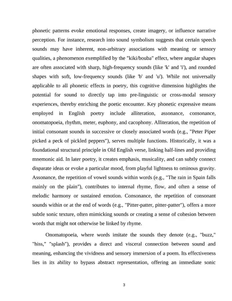 THEORETICAL FRAMEWORKS OF PHONETIC EXPRESSIVITY IN ENGLISH VERSE 3