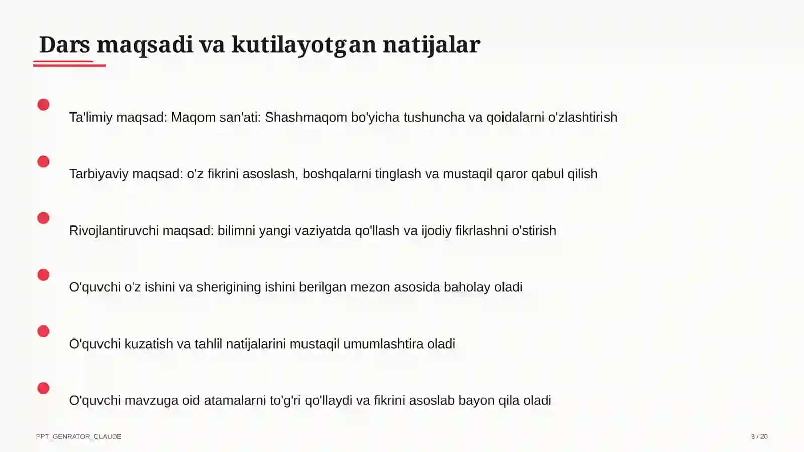 Maqom san'ati: Shashmaqom (5-sinf) 3