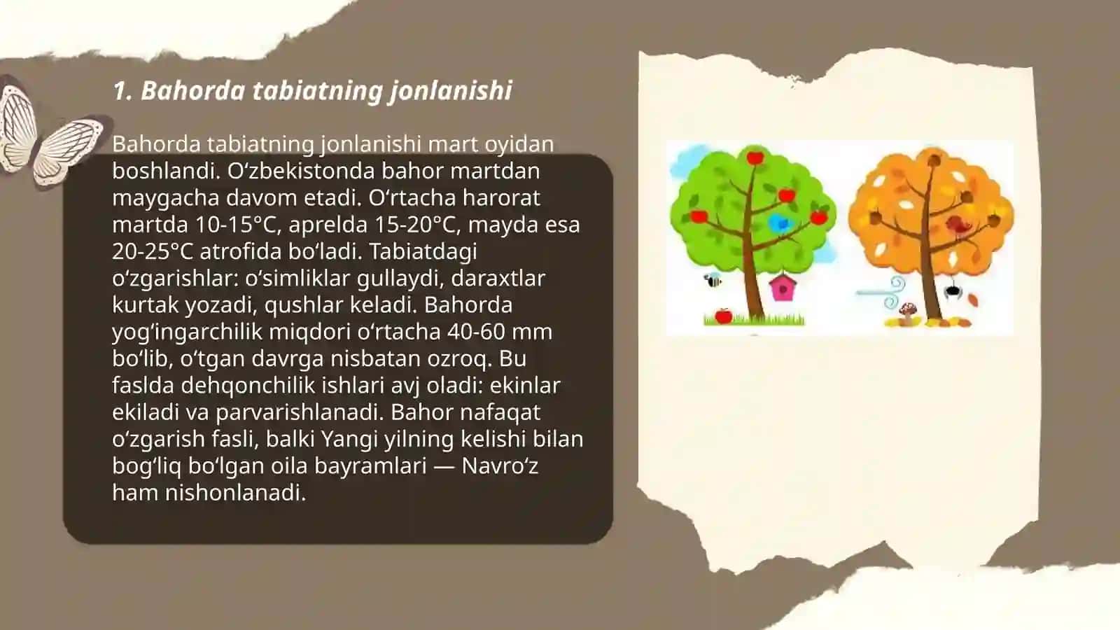 Turli fasllarda tabiatdagi mavsumiy òzgarishlar haqidagi tasavvurlar 3