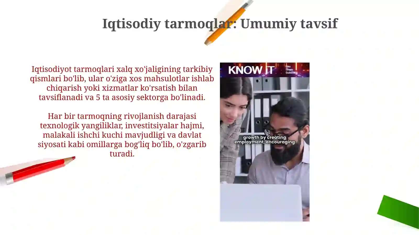 iqtisodiyot tarmoqlari va ularning rivojlanish hususiyatlari 3