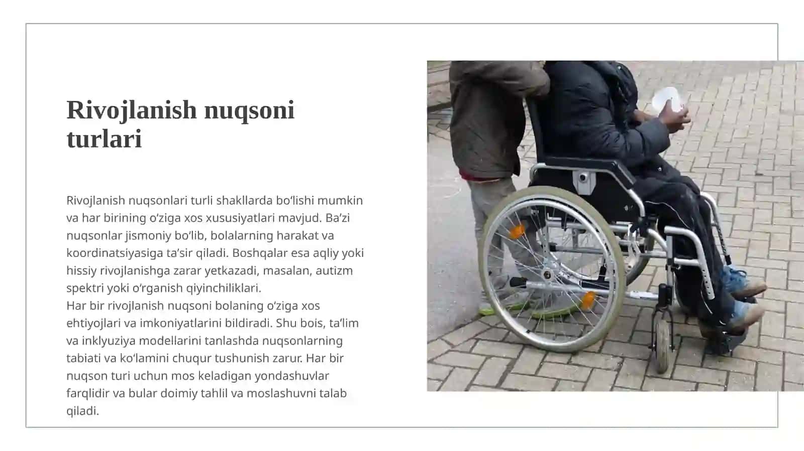 Alohida yordamga muhtoj bolalarda rivojlanishdagi nuqsonning chuqurligi va tuzilishga qarab inklyuziya modellarini tanlash 3