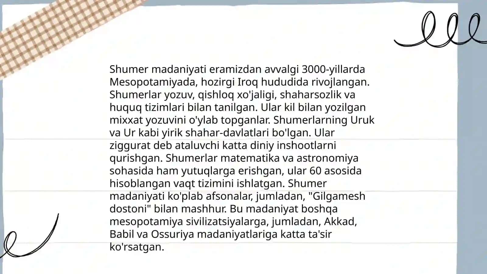 Shumer madaniyati 3