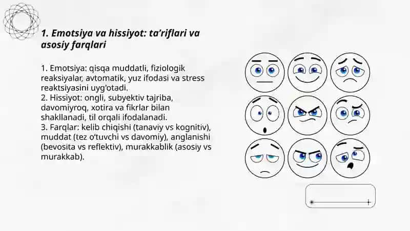 Emotsiya va hissiyotning farqlari va stressga qarshi metodlar 3