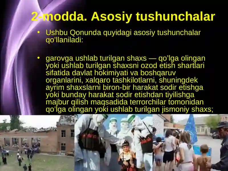 Terrorizmga qarshi kurash to`g`risida UMUMIY QOIDALAR 3