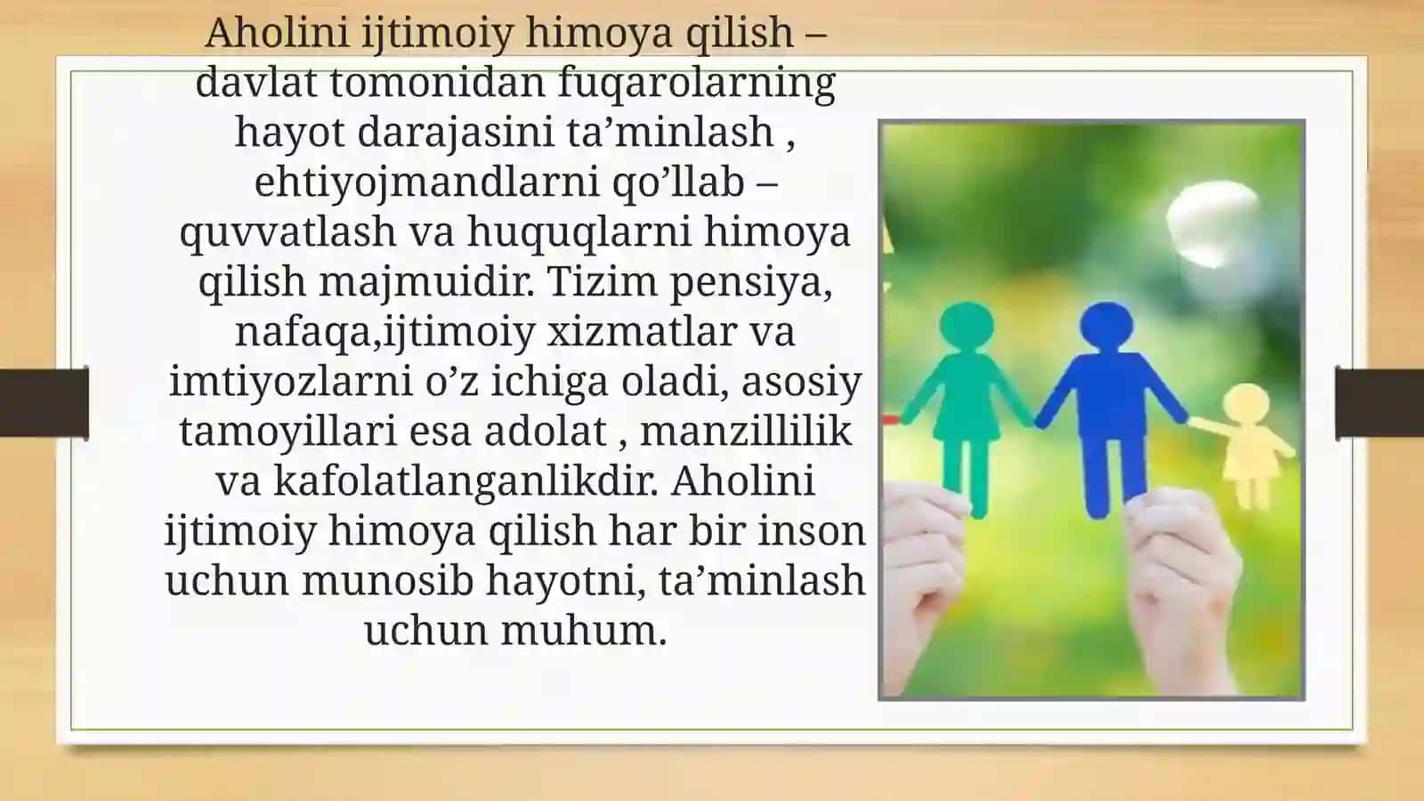 Aholini ijtimoiy himoya qilish tizimi tarkibi, tamoyillari va shakllari (2) 3