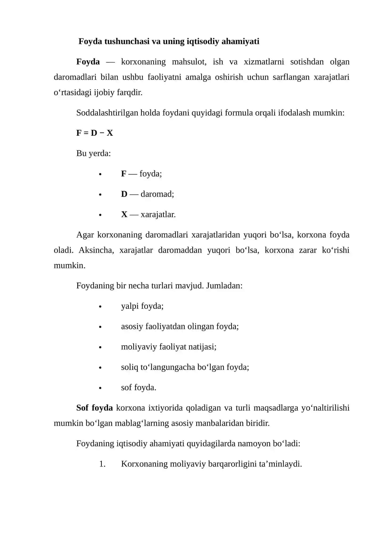 Foydaga Ta’sir Etuvchi Omillarni Aniqlash 3