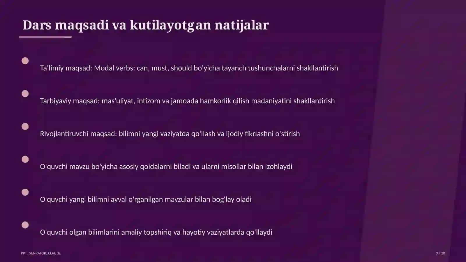 Modal verbs: can, must, should (7-sinf) 3