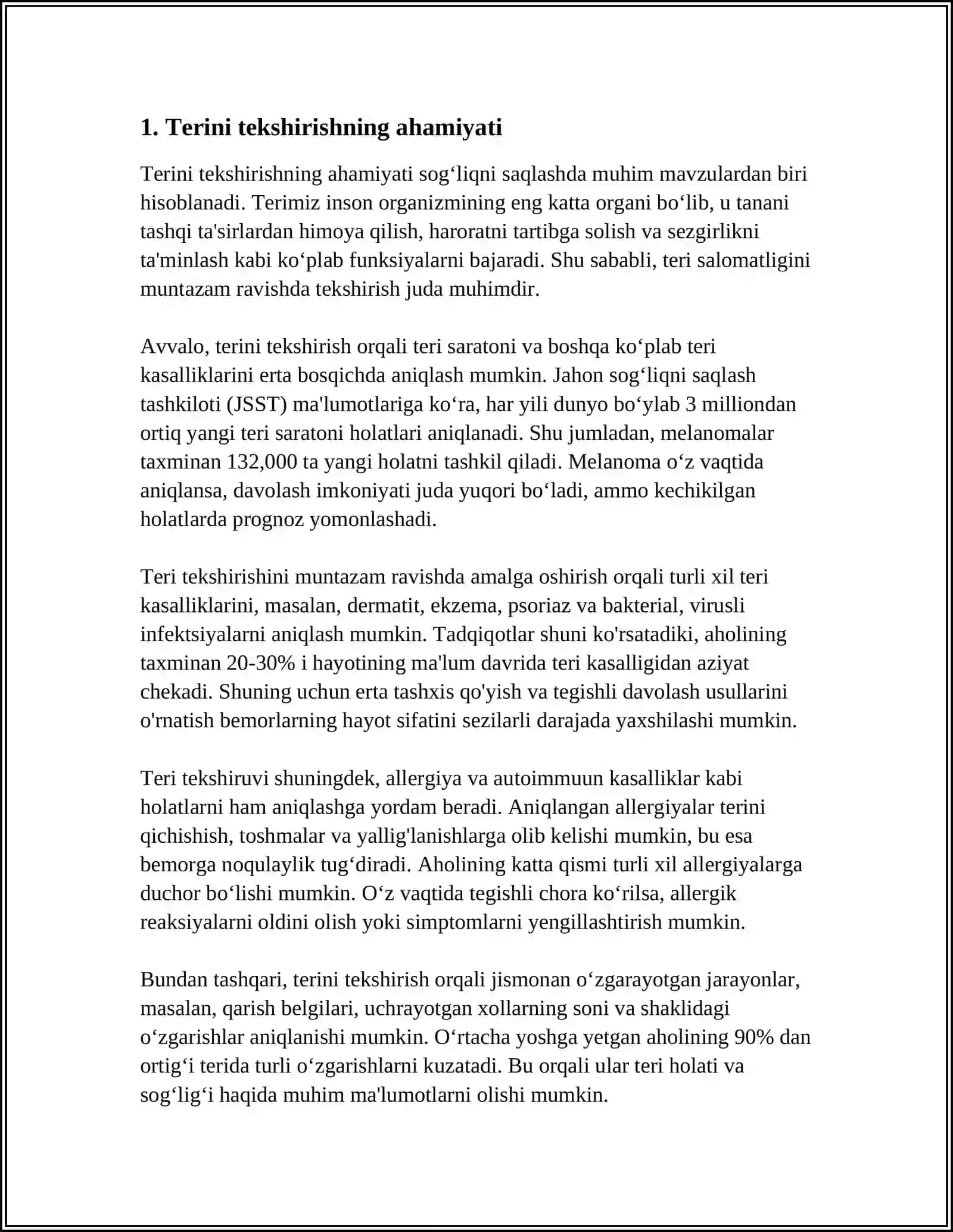 TERINI TEKSHIRISH 3