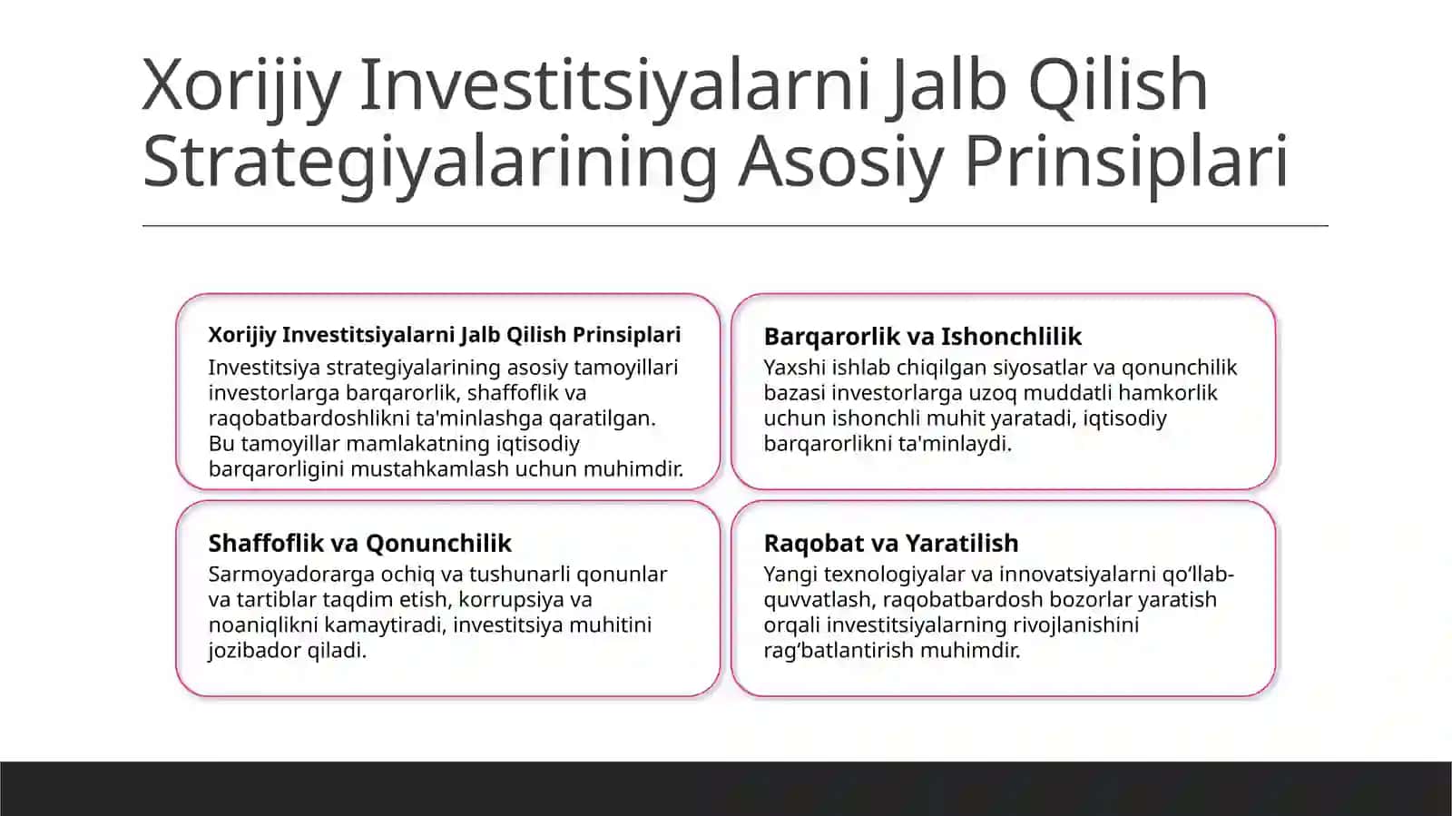 Xorijiy investitsiyalarni jalb qilishni ragbatlantirish konsepsiyasi 3
