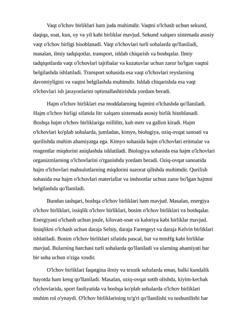 Xo'jalik jarayonidan qo'llaniladigan o'lchov birliklari 3