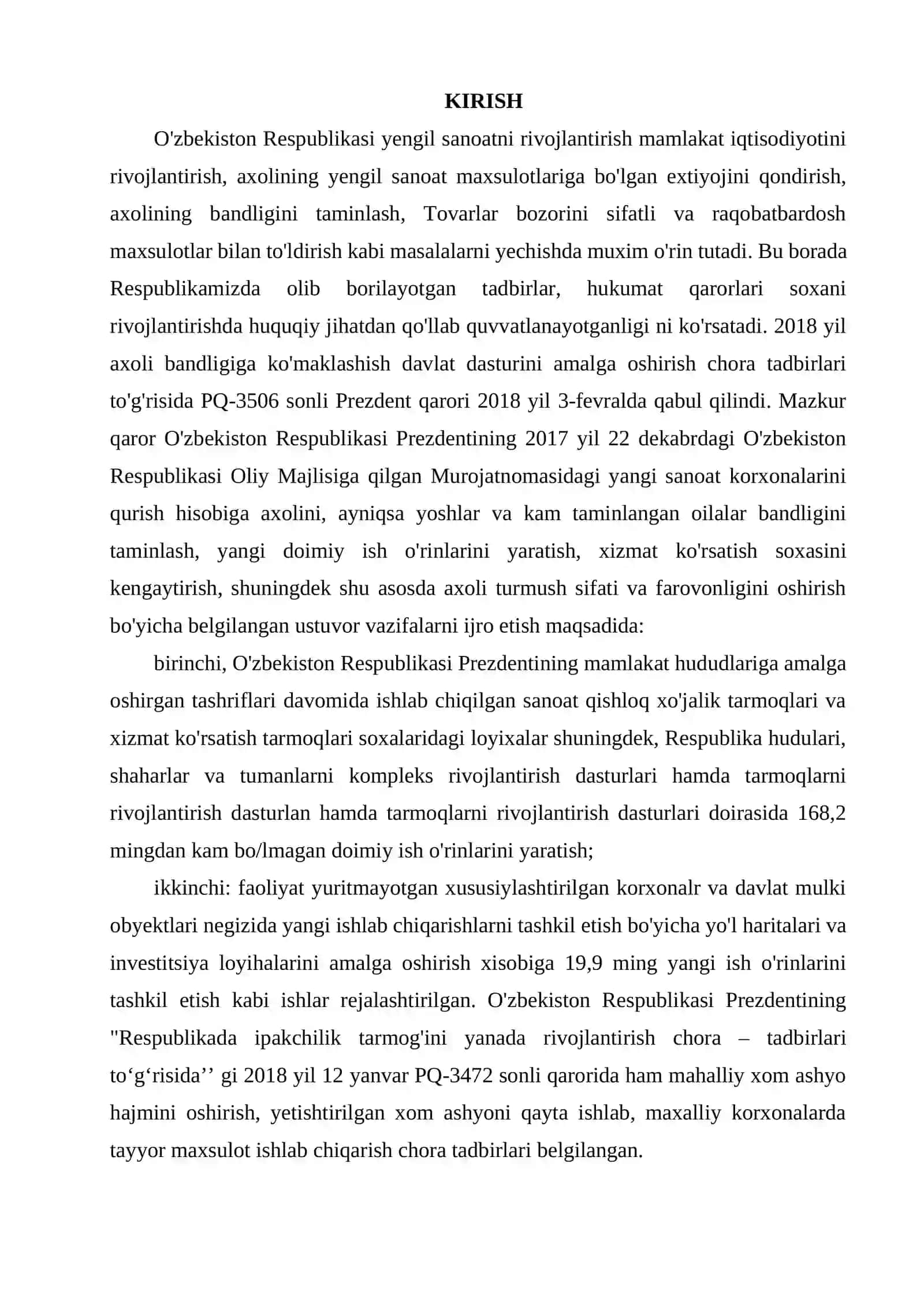 "Farg’ona viloyati Farg’ona shaharni Voile assortimentdagi to’qima ishlab chiqarish korxonasini loyihalash" 3