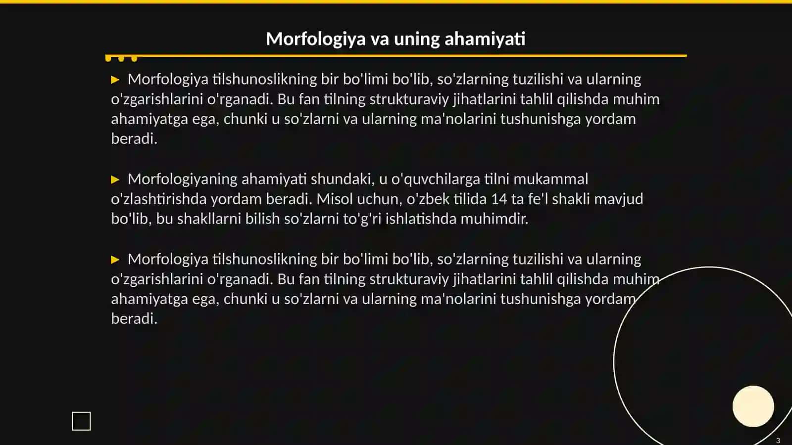 Morfologiyani o'qitish metodikasi 3