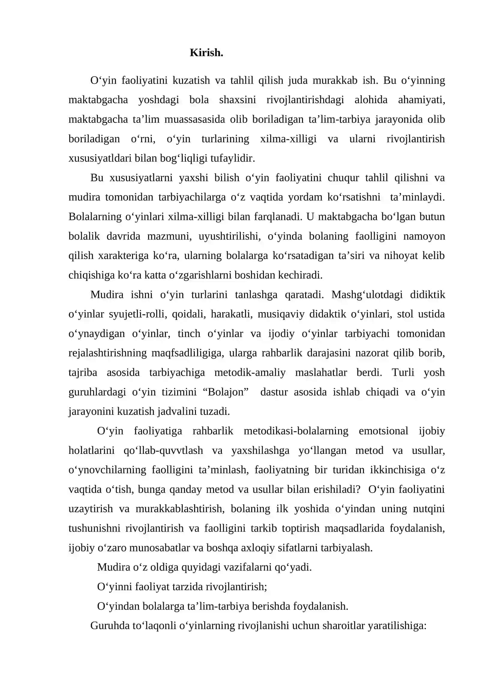 Mudira – maktabgacha ta’lim muassasasi rahbari sifatida kurs ishi 3