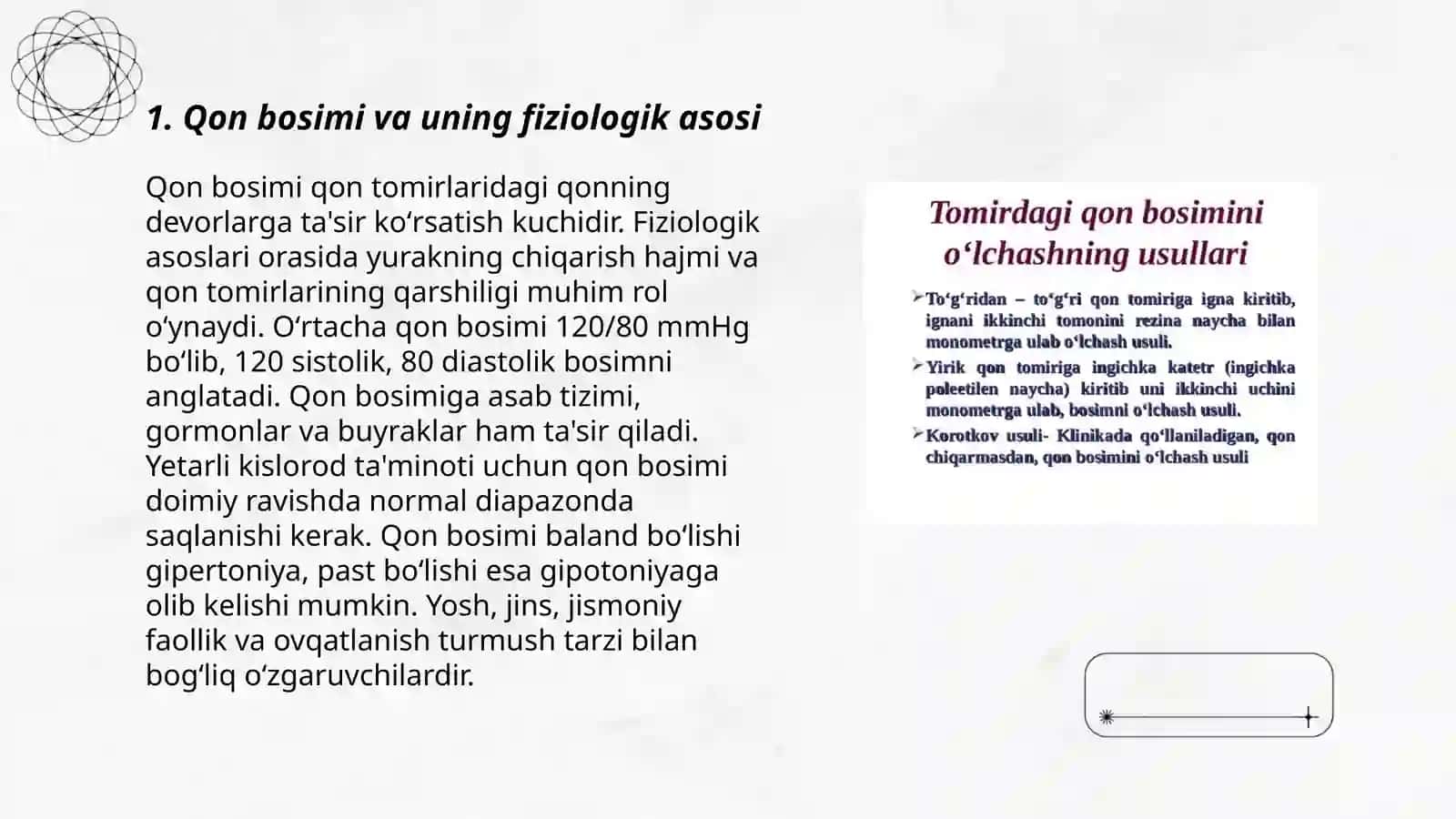 Klinikada qon bosimini o'lchash fizik asoslarini o'rganish 3