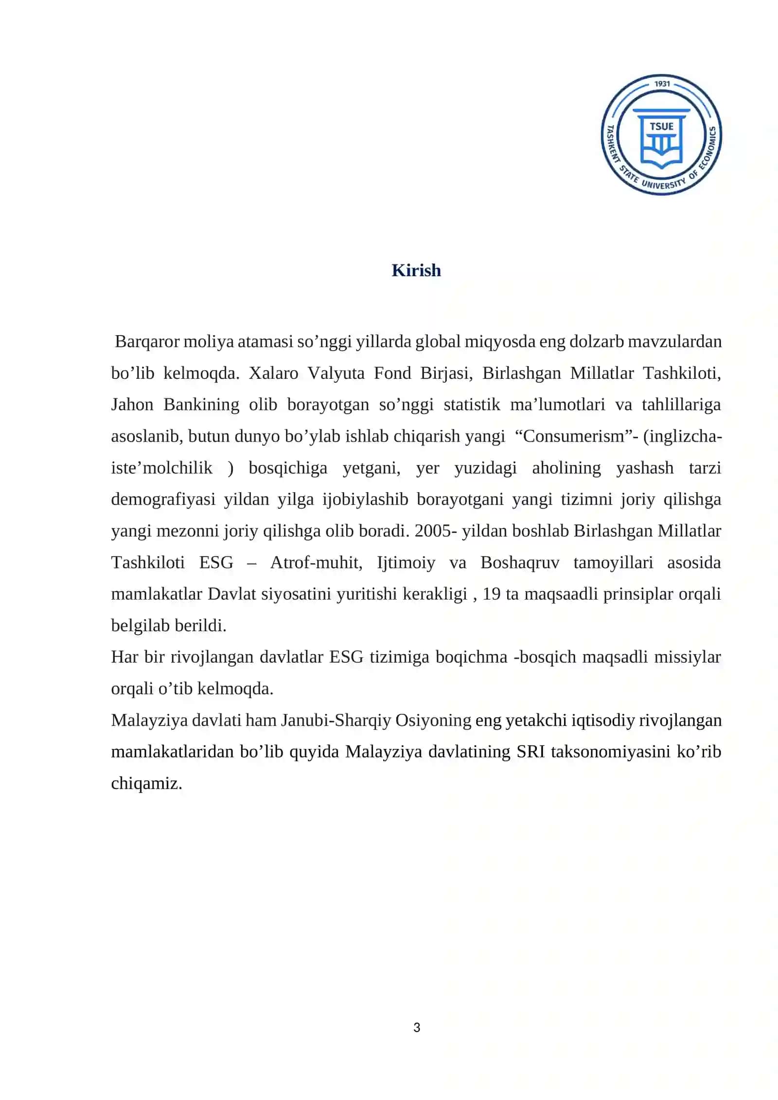 Malayziyaning barqaror moliya fanidan Malayziya taksonomiyasi tahlili 3