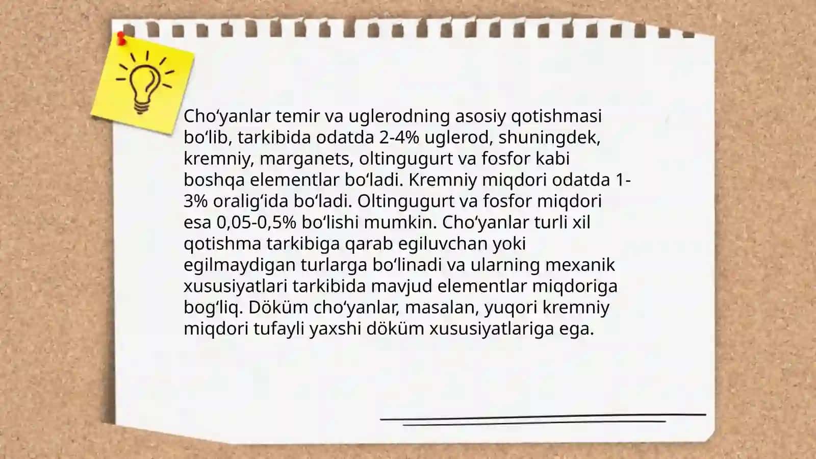 Cho'yanlar va ularning xossalari 3