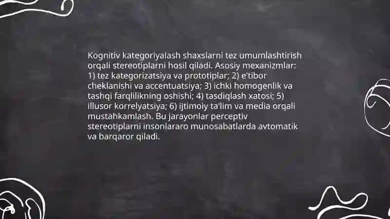 Kognitiv kategoriyalash va stereotiplarning shakllanishi 3