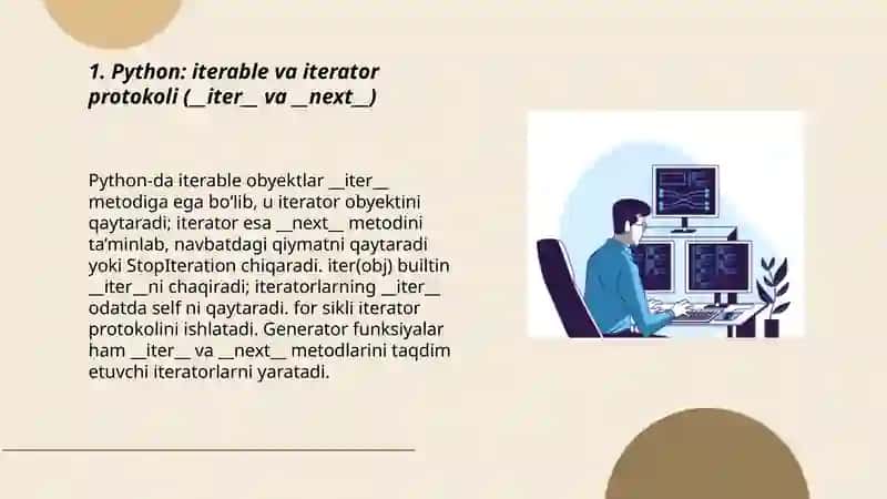 Iteratorlar va funksional obyektlar.(python va c#) 3