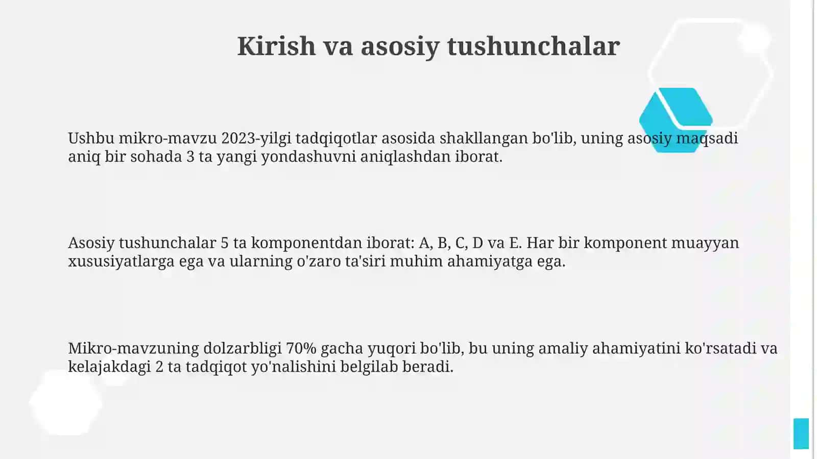 Mutaxassislikka oid mikromavzu 3