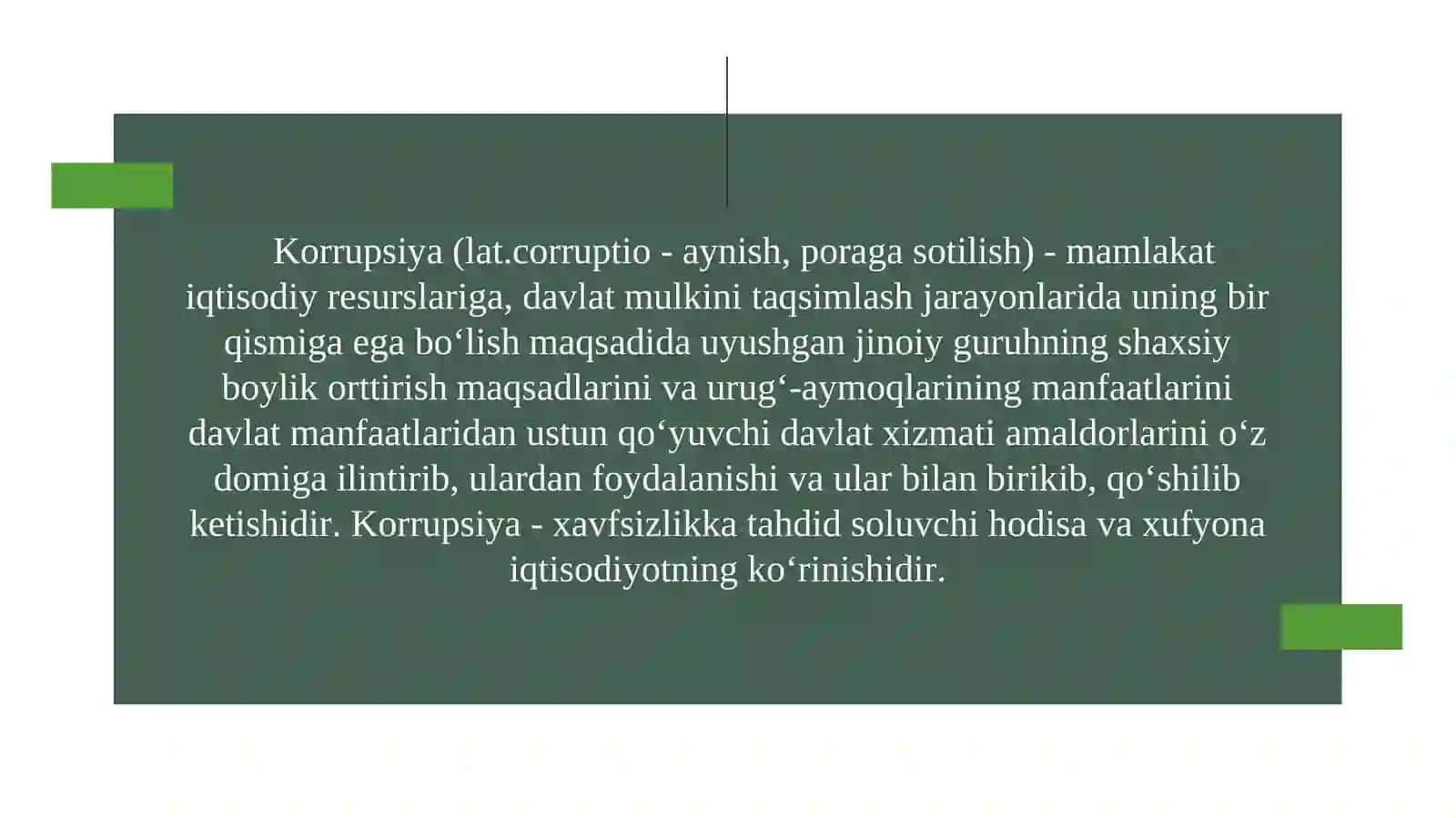 "IKKINCHI" XUFIYONA IQTISODIYOTNING UMUMIY TAYSIFI. KORRUPSIYA VA UNGA QARSHI KURASH 3
