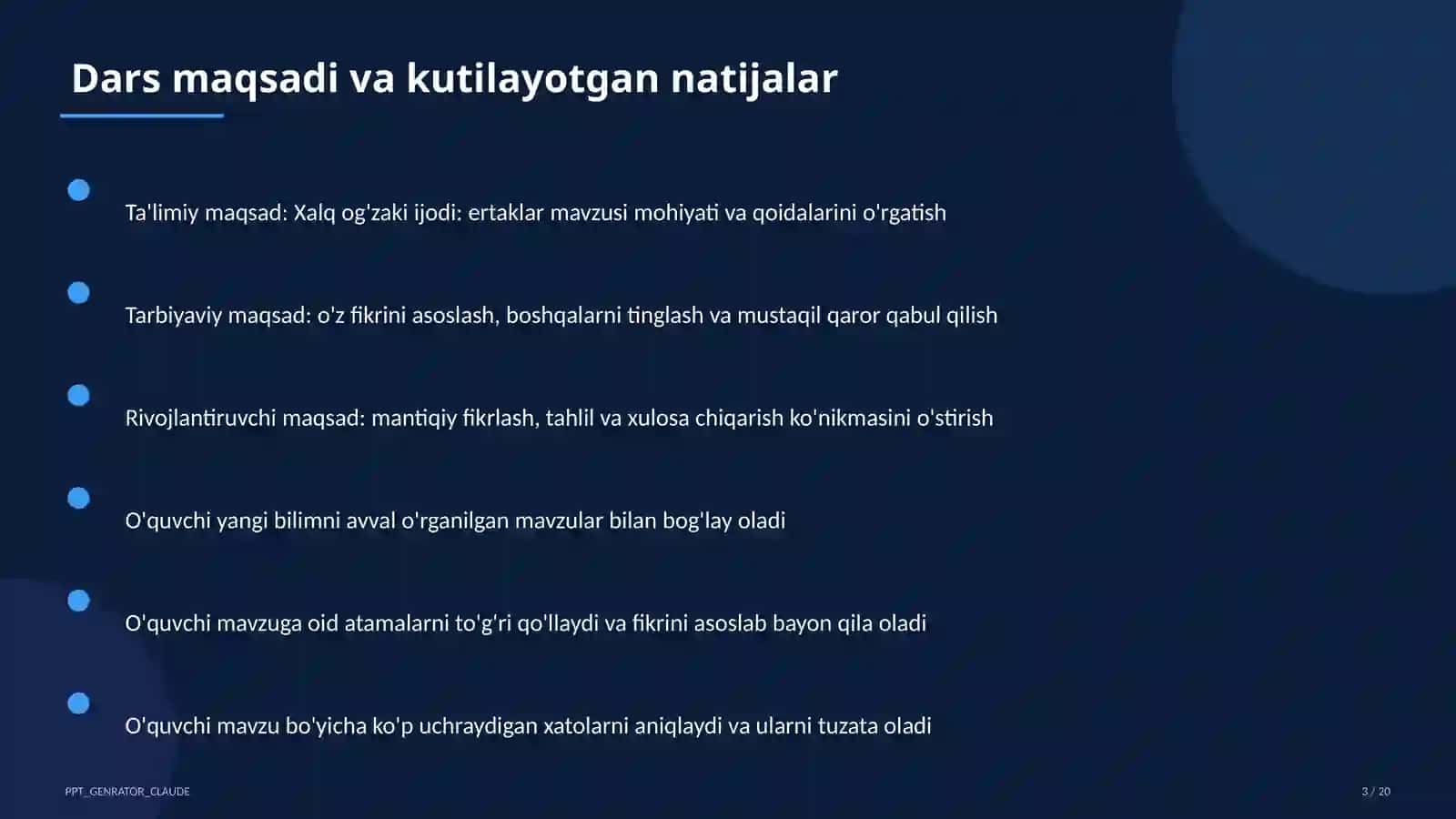 Xalq og'zaki ijodi: ertaklar (5-sinf) 3