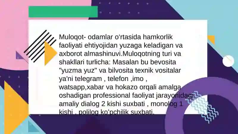 O‘qituvchi kasbiy faoliyatida muloqot madaniyati va psixologiyasi. 3