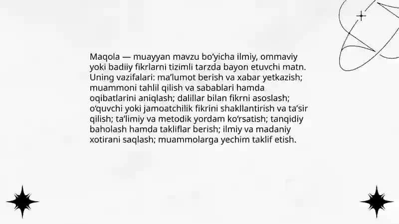 Maqola va uning turlari 3