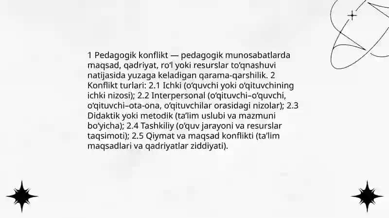 Pedagogik konflektning yechimi va uni boshqarish texnologiyasi 3