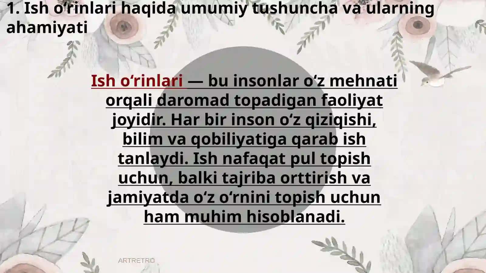 Ish o'rinlari bo'yicha ma'lumotlar bilan tanishish manbalari 3