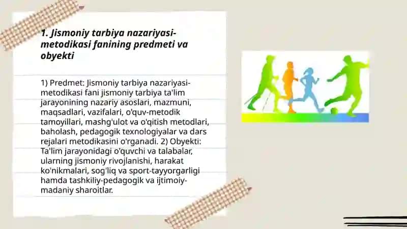 Jismoniy tarbiya nazariyasi metodikasi fanining predmeti va asosiy tushunchalari 3