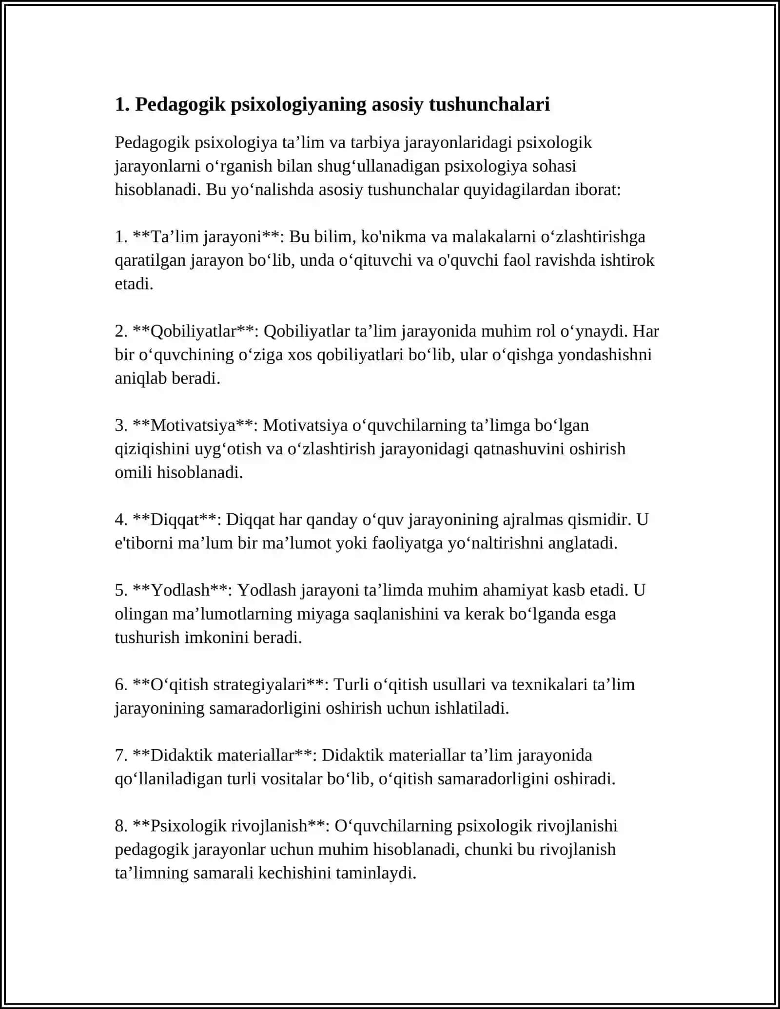 O'QITUVCHI-PEDAGOG PSIXOLOGIYASI 3