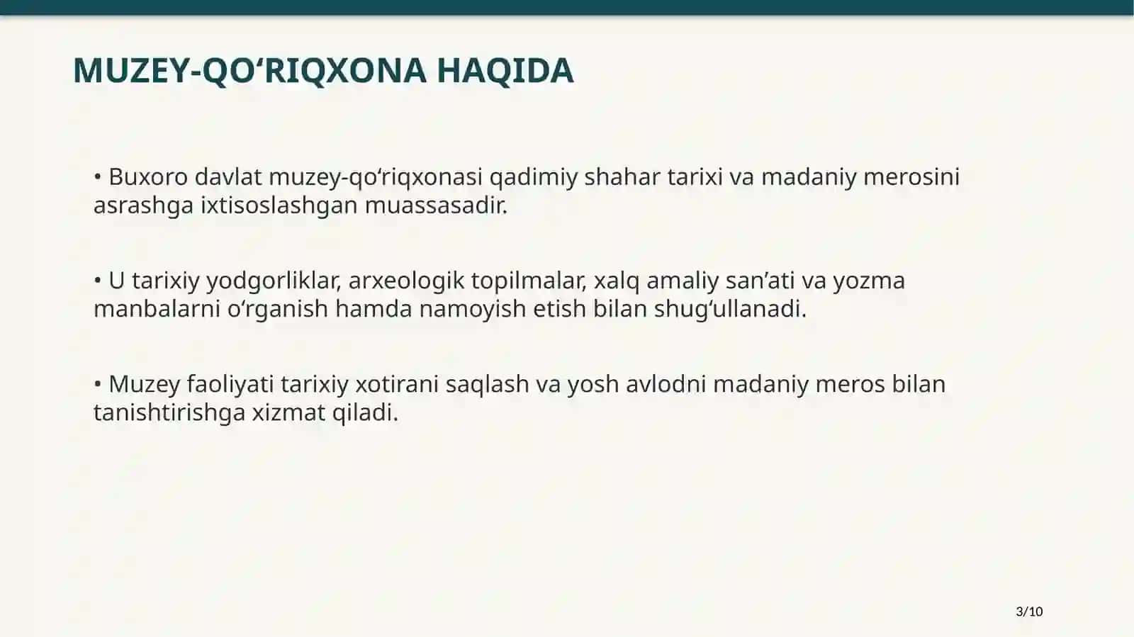 BUXORODAVLATME’MORIY-BADIIYMUZEY-QO‘RIQXONASI 3