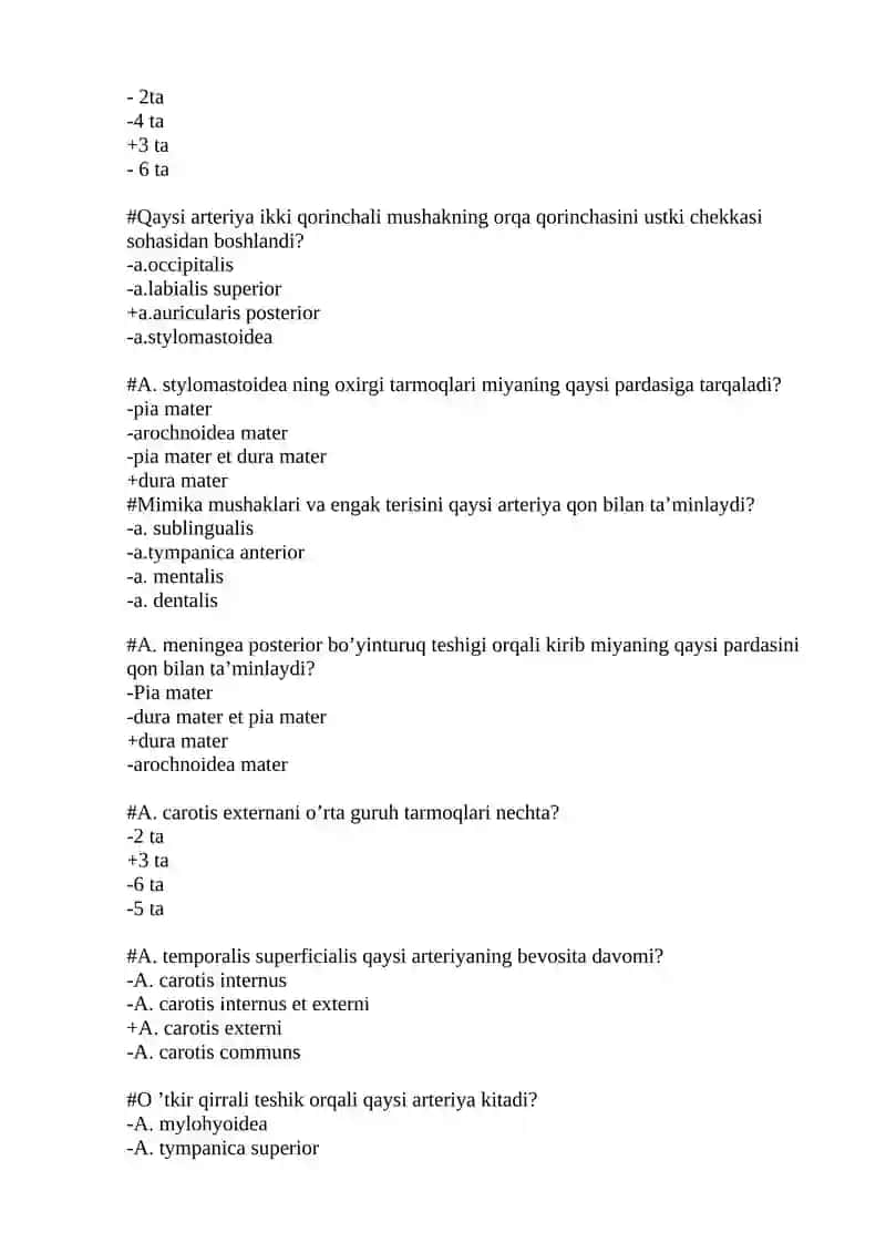 Aorta mavzusida test 3