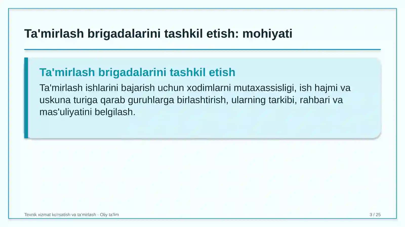 sog'liqni saqlash tizimida ta'mirlash brigadalarini tashkil etish 8138 3