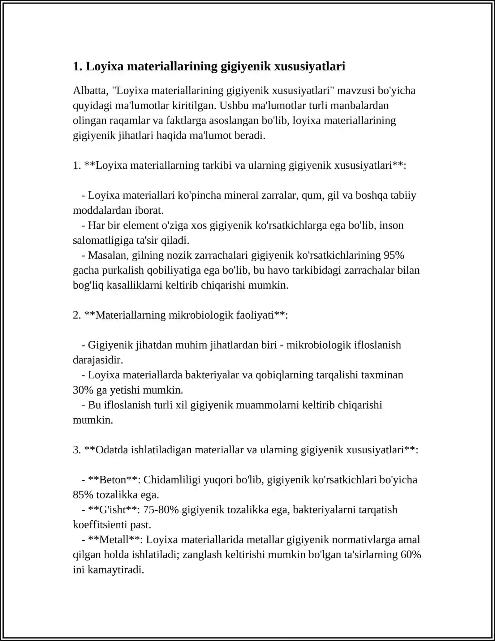 LOYIXA MATERIALLARI BÕYICHA DAVOLASH PROFILAKTIKA MUASSASALARINI GIGIYENIK BAXOLASH 3