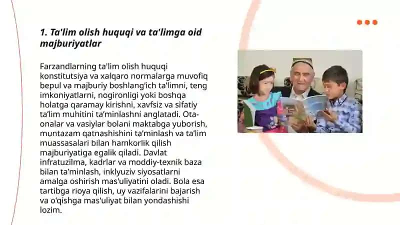 Farzandlarning huquq va burch (majburiyat)lari 3