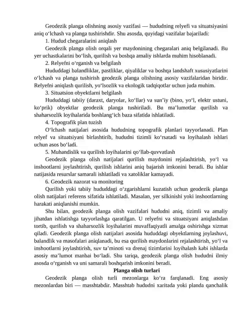 Geodezik planga olish 3