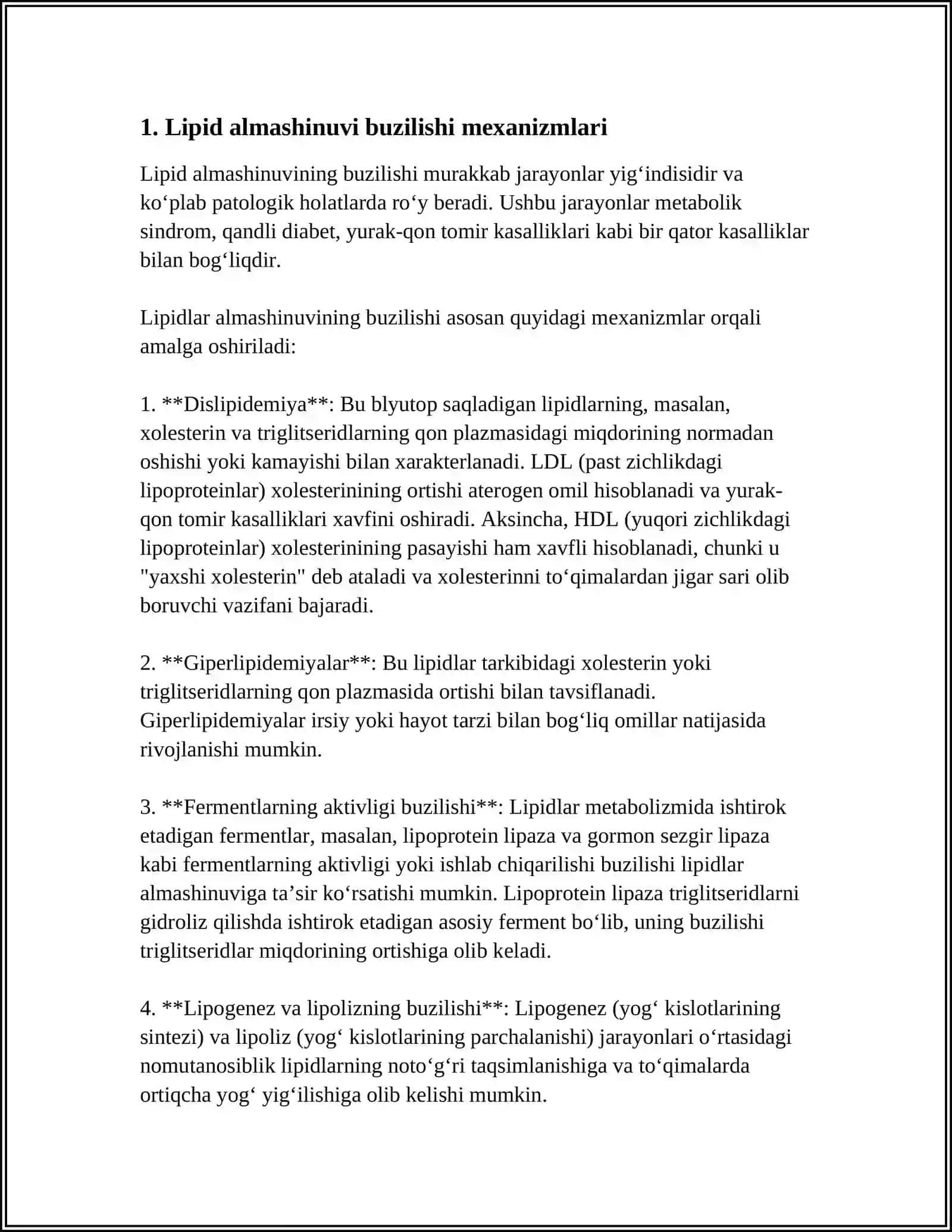 LIPIDLAR ALMASHINUVI BUZILISHI BILAN KECHADIGAN NASLIY KASALLIKLAR 3