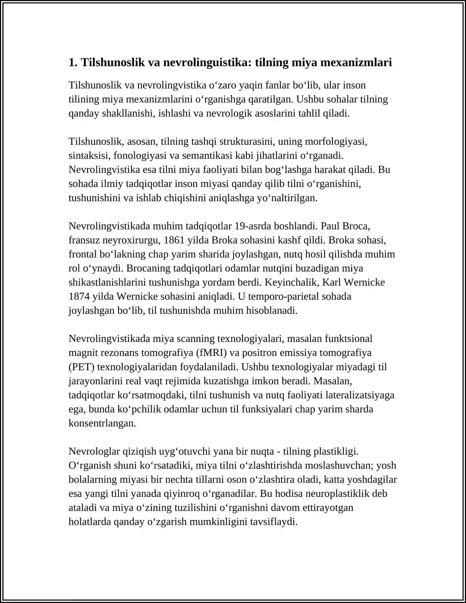 Tilshunoslik va nevrolinguistika 3
